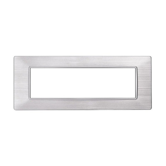 ETTROIT Placca Plastica Serie Starlight 7P Colore Silver Satinato Compatibile Con Vimar Plana