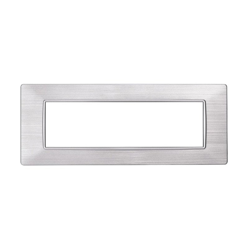 Placca Plastica Serie Starlight 7P Colore Silver Satinato Compatibile Con Vimar Plana