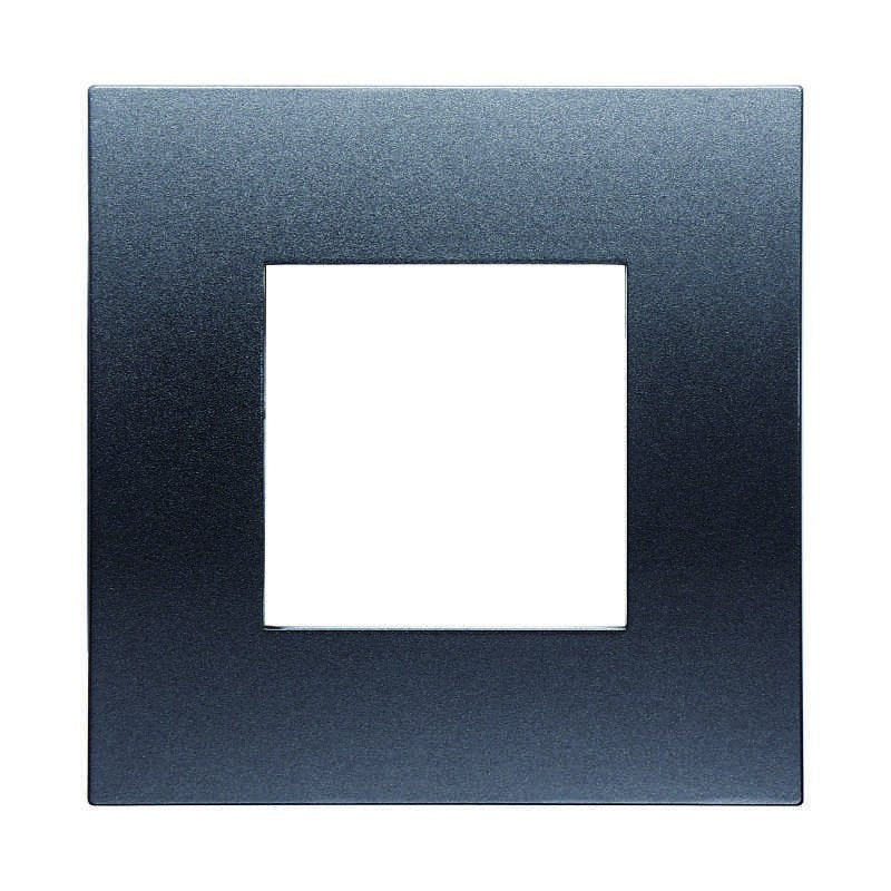 Placca Plastica Serie Venus 2P Colore Acciaio Scuro Compatibile Con Vimar Arke