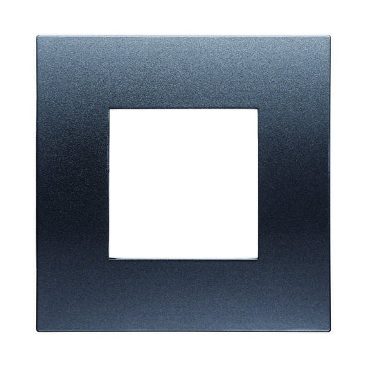 Placca Plastica Serie Venus 2P Colore Acciaio Scuro Compatibile Con Vimar Arke