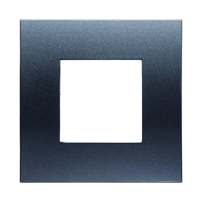 Placca Plastica Serie Venus 2P Colore Acciaio Scuro Compatibile Con Vimar Arke