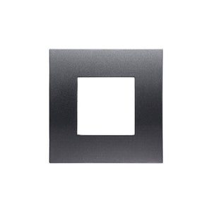 Placca Plastica Serie Venus 2P Colore Acciaio Scuro Compatibile Con Vimar Arke