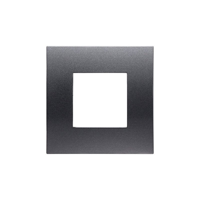 Placca Plastica Serie Venus 2P Colore Acciaio Scuro Compatibile Con Vimar Arke