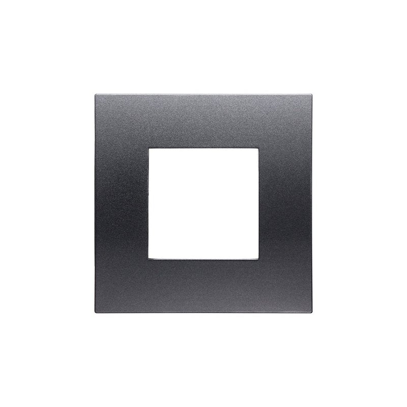 Placca Plastica Serie Venus 2P Colore Acciaio Scuro Compatibile Con Vimar Arke