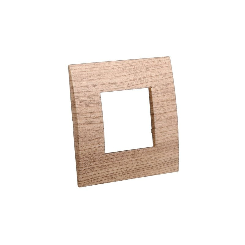 ETTROIT Placca Plastica Serie Venus 2P Colore Legno Chiaro Compatibile Con Vimar Arke