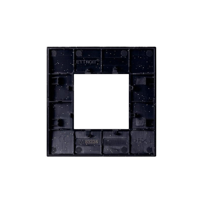 Placca Plastica Serie Venus 2P Colore Nero Brillante Compatibile Con Vimar Arke