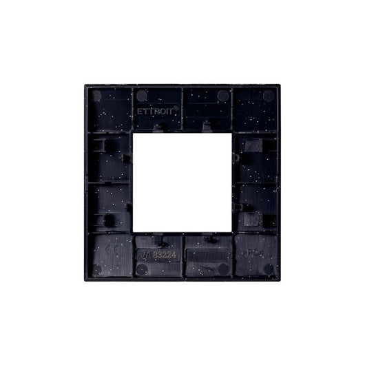 ETTROIT Placca Plastica Serie Venus 2P Colore Nero Brillante Compatibile Con Vimar Arke