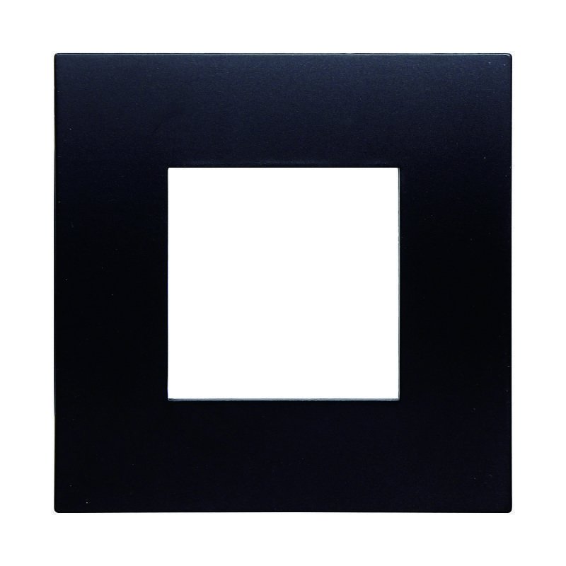 Placca Plastica Serie Venus 2P Colore Nero Compatibile Con Vimar Arke