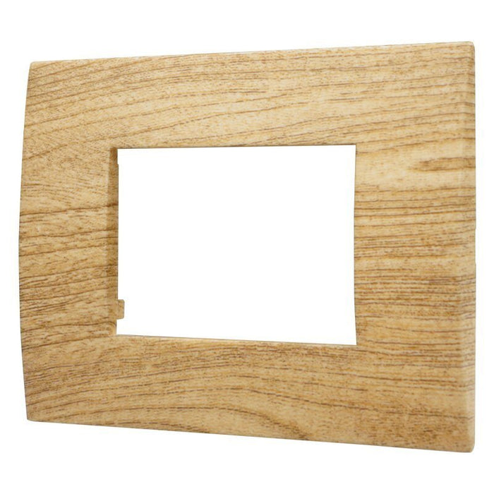 ETTROIT Placca Plastica Serie Venus 3P Colore Legno Scuro Compatibile Con Vimar Arke