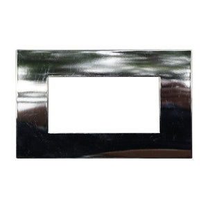 ETTROIT Placca Plastica Serie Venus 4P Colore Cromato Lucido Compatibile Con Vimar Arke