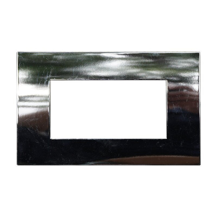 ETTROIT Placca Plastica Serie Venus 4P Colore Cromato Lucido Compatibile Con Vimar Arke