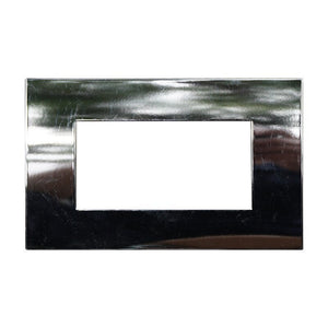 ETTROIT Placca Plastica Serie Venus 4P Colore Cromato Lucido Compatibile Con Vimar Arke