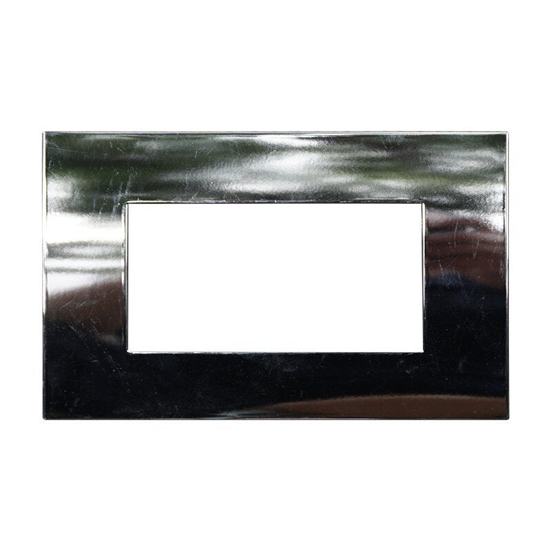 ETTROIT Placca Plastica Serie Venus 4P Colore Cromato Lucido Compatibile Con Vimar Arke