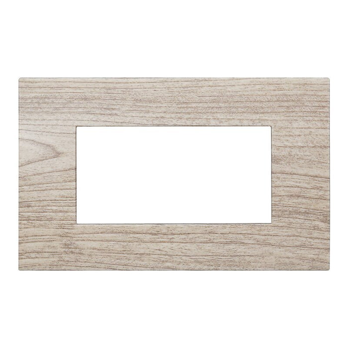 Placca Plastica Serie Venus 4P Colore Legno Chiaro Compatibile Con Vimar Arke