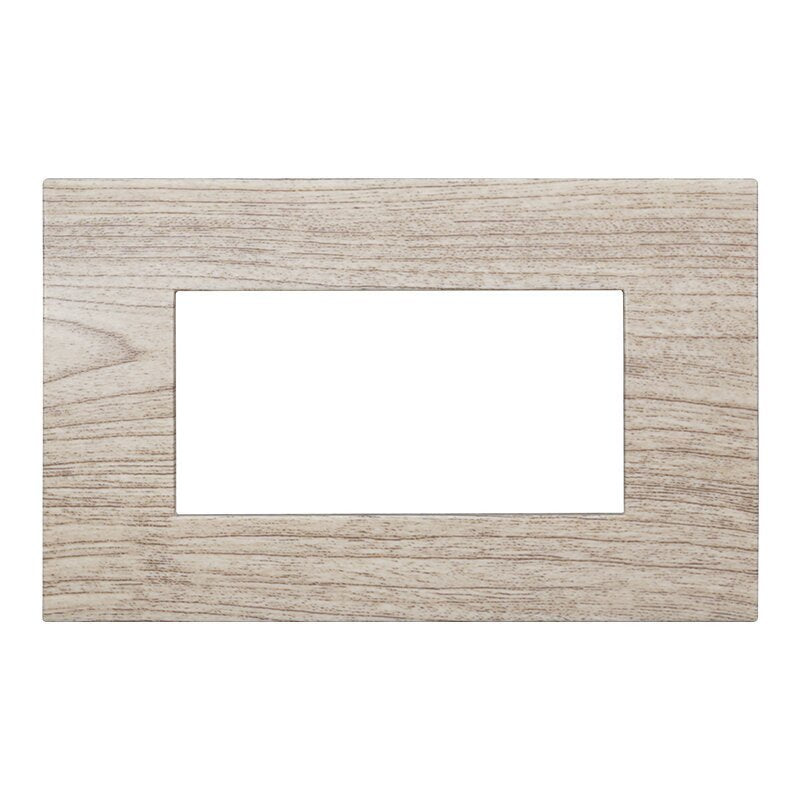 Placca Plastica Serie Venus 4P Colore Legno Chiaro Compatibile Con Vimar Arke
