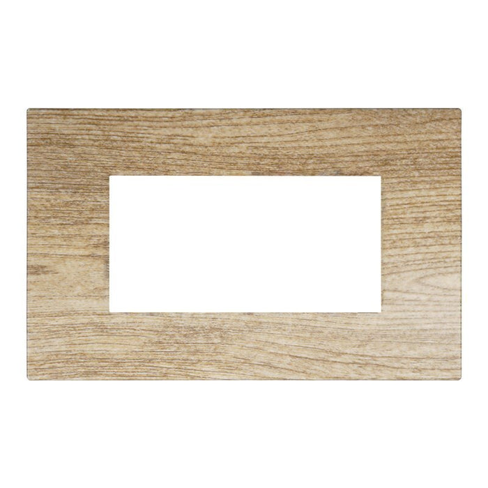 Placca Plastica Serie Venus 4P Colore Legno Scuro Compatibile Con Vimar Arke