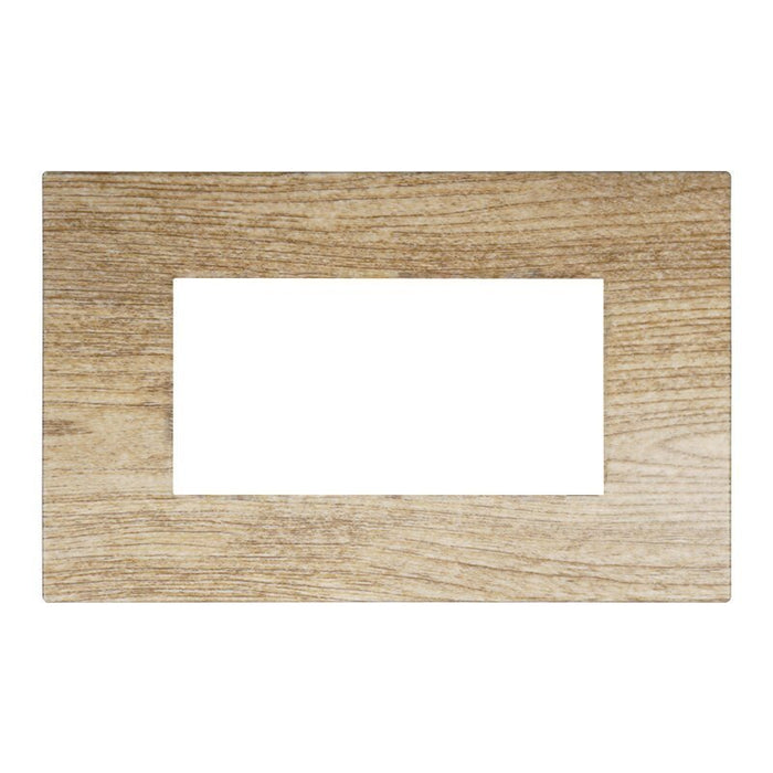 Placca Plastica Serie Venus 4P Colore Legno Scuro Compatibile Con Vimar Arke