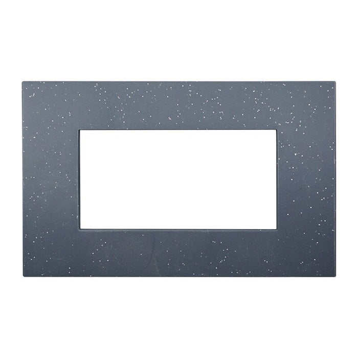 ETTROIT Placca Plastica Serie Venus 4P Colore Nero Brillante Compatibile Con Vimar Arke