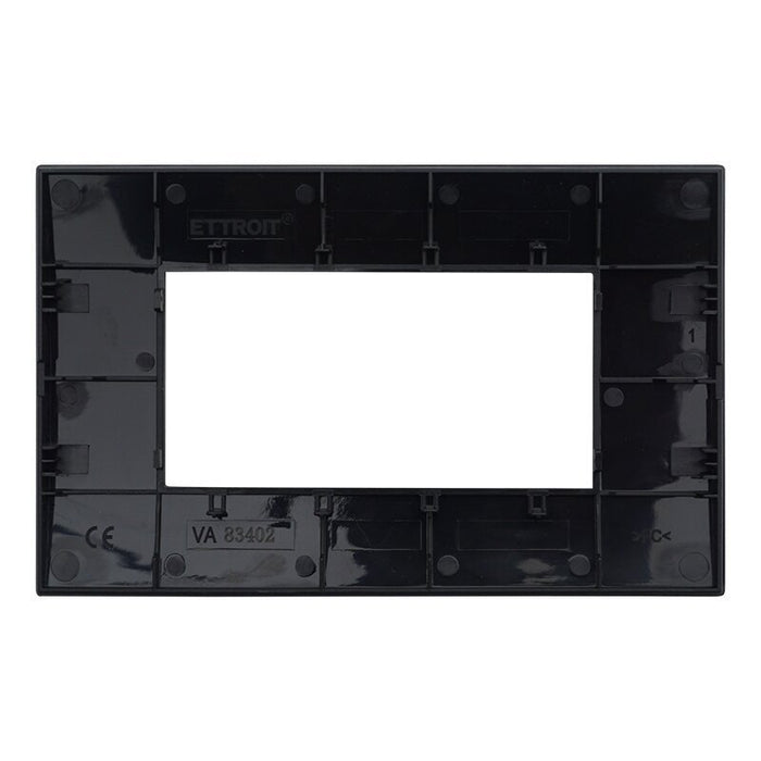 Placca Plastica Serie Venus 4P Colore Nero Compatibile Con Vimar Arke