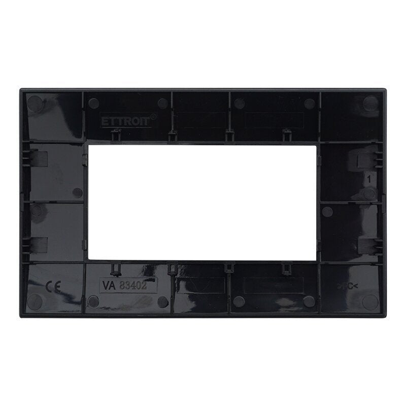 Placca Plastica Serie Venus 4P Colore Nero Compatibile Con Vimar Arke