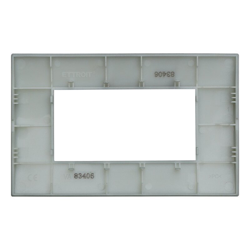 ETTROIT Placca Plastica Serie Venus 4P Colore Silver Compatibile Con Vimar Arke