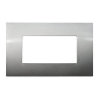 ETTROIT Placca Plastica Serie Venus 4P Colore Titanio Compatibile Con Vimar Arke