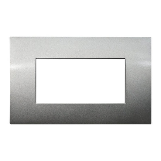 ETTROIT Placca Plastica Serie Venus 4P Colore Titanio Compatibile Con Vimar Arke