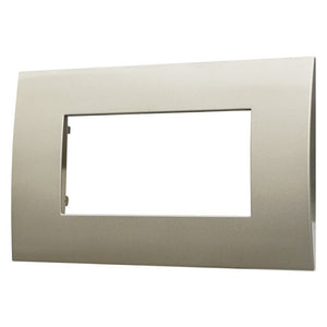 ETTROIT Placca Plastica Serie Venus 4P Colore Titanio Compatibile Con Vimar Arke