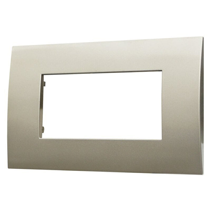 ETTROIT Placca Plastica Serie Venus 4P Colore Titanio Compatibile Con Vimar Arke