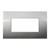 ETTROIT Placca Plastica Serie Venus 4P Colore Titanio Compatibile Con Vimar Arke