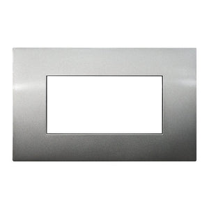 ETTROIT Placca Plastica Serie Venus 4P Colore Titanio Compatibile Con Vimar Arke