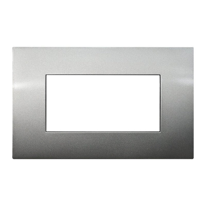 ETTROIT Placca Plastica Serie Venus 4P Colore Titanio Compatibile Con Vimar Arke