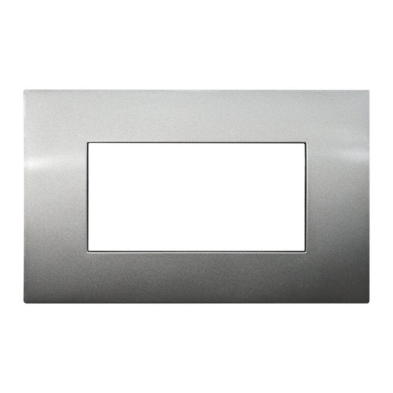 ETTROIT Placca Plastica Serie Venus 4P Colore Titanio Compatibile Con Vimar Arke