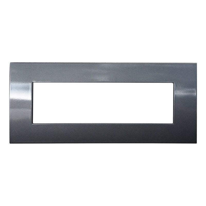 Placca Plastica Serie Venus 7P Colore Acciaio Scuro Compatibile Con Vimar Arke