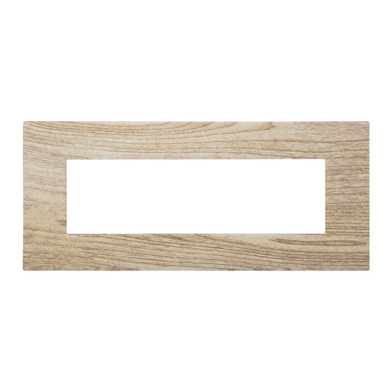 ETTROIT Placca Plastica Serie Venus 7P Colore Legno Scuro Compatibile Con Vimar Arke