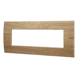 ETTROIT Placca Plastica Serie Venus 7P Colore Legno Scuro Compatibile Con Vimar Arke