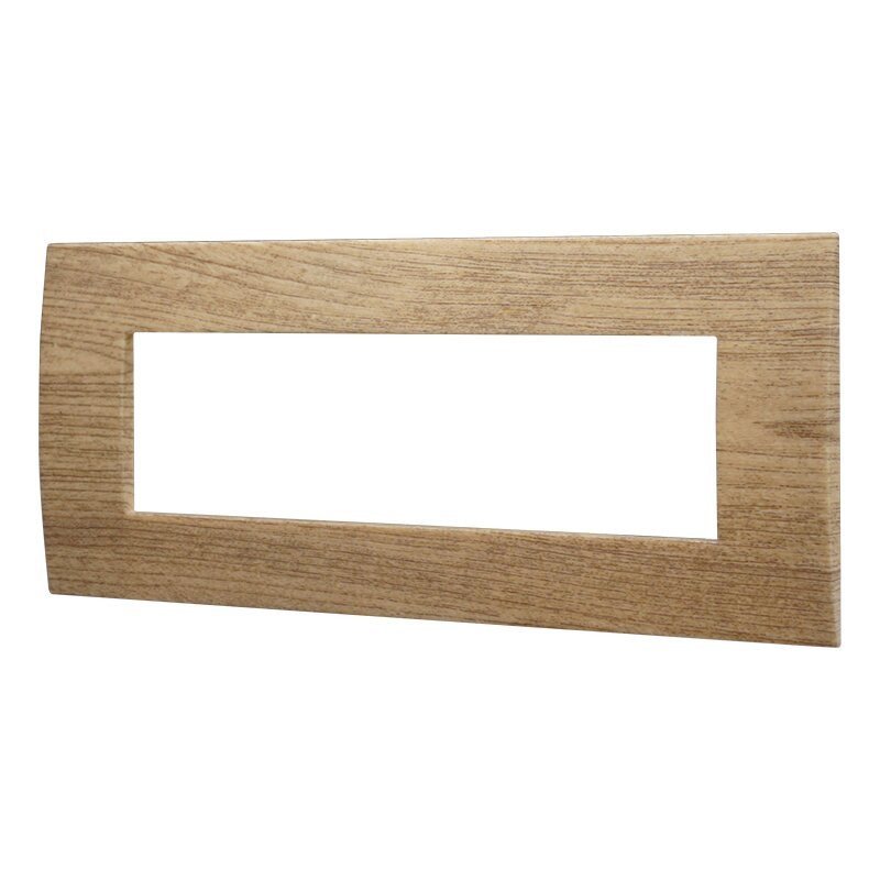 ETTROIT Placca Plastica Serie Venus 7P Colore Legno Scuro Compatibile Con Vimar Arke