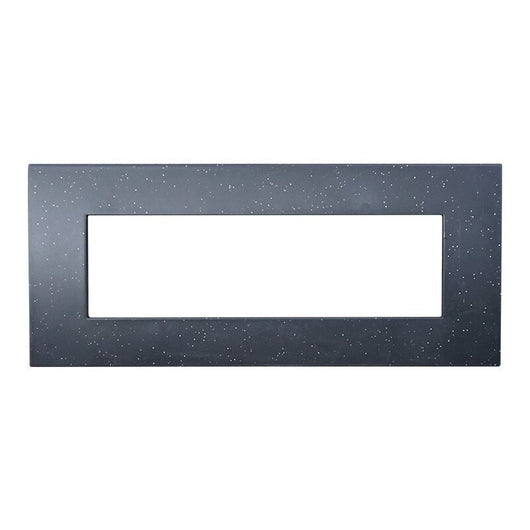 Placca Plastica Serie Venus 7P Colore Nero Brillante Compatibile Con Vimar Arke