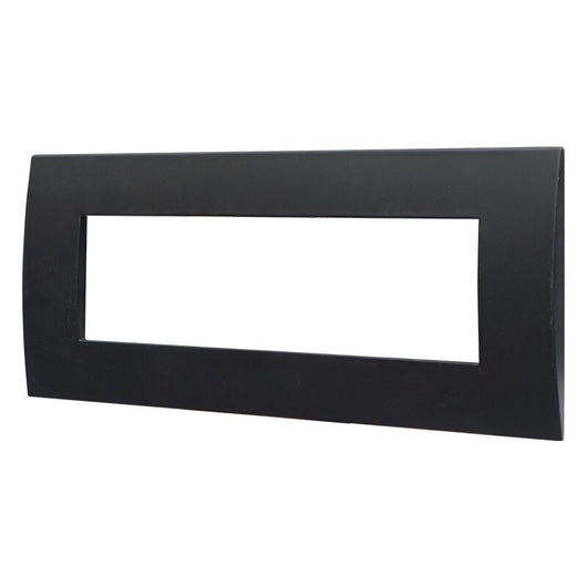 Placca Plastica Serie Venus 7P Colore Nero Compatibile Con Vimar Arke