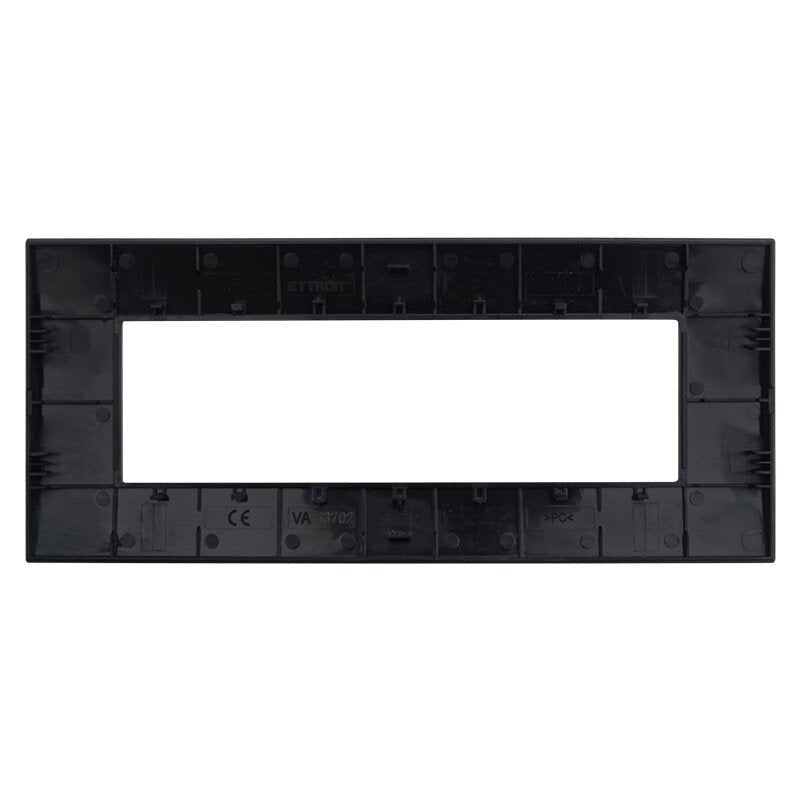 ETTROIT Placca Plastica Serie Venus 7P Colore Nero Compatibile Con Vimar Arke