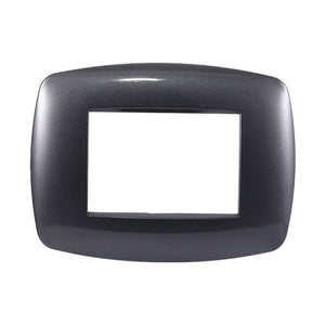 Placca Slim Serie Space 3P Colore Acciaio Scuro Compatibile Con Bticino Living Light