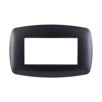 Placca Slim Serie Space 4P Colore Acciaio Scuro Compatibile Con Bticino Living Light