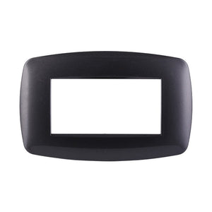 Placca Slim Serie Space 4P Colore Acciaio Scuro Compatibile Con Bticino Living Light