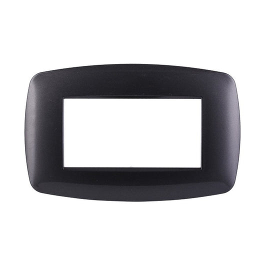 Placca Slim Serie Space 4P Colore Acciaio Scuro Compatibile Con Bticino Living Light