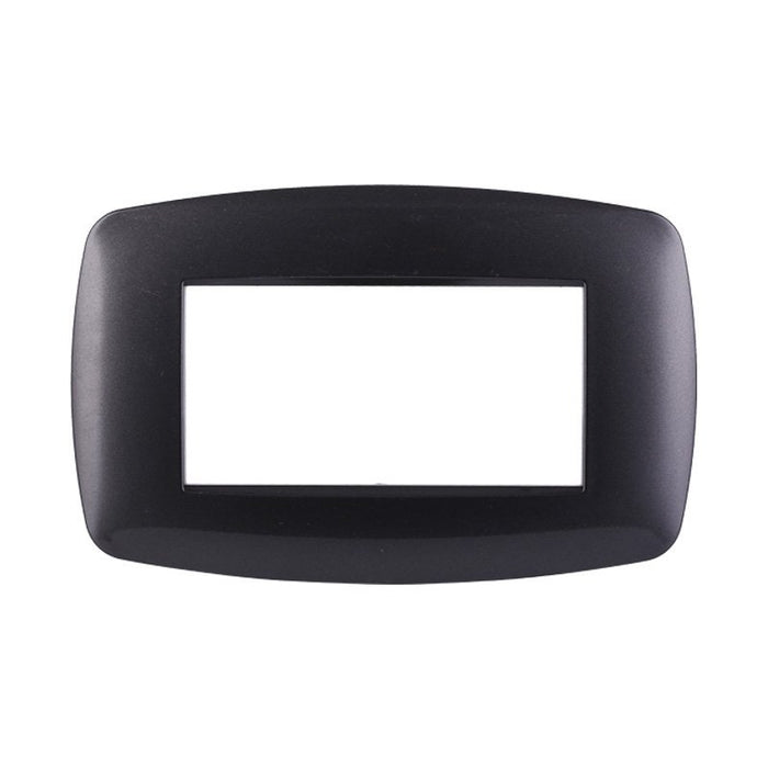 Placca Slim Serie Space 4P Colore Acciaio Scuro Compatibile Con Bticino Living Light