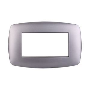 Placca Slim Serie Space 4P Colore Silver Compatibile Con Bticino Living Light