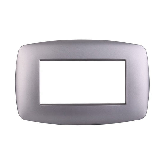 Placca Slim Serie Space 4P Colore Silver Compatibile Con Bticino Living Light