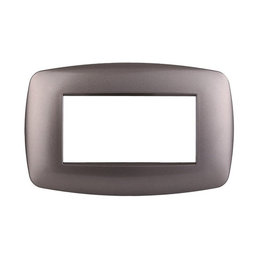 Placca Slim Serie Space 4P Colore Titanio Compatibile Con Bticino Living Light