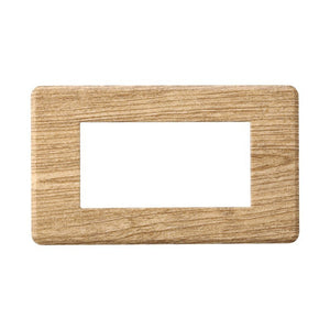 Placca Slim Sottile 4P Serie Moon Colore Legno Scuro Compatibile Con Bticino Axolute Air