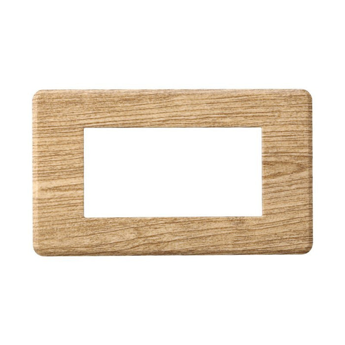 Placca Slim Sottile 4P Serie Moon Colore Legno Scuro Compatibile Con Bticino Axolute Air